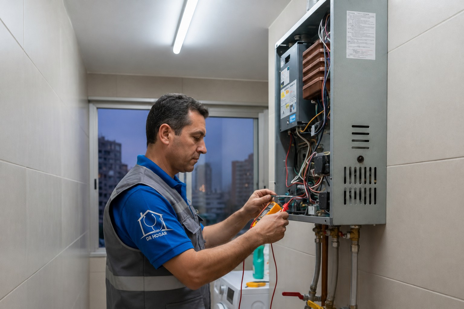 Técnico DR HOGAR reparando cañerías